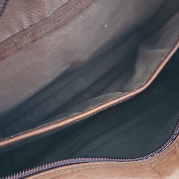 Buffalo Jackson Brown Leather SATCHEL/ Briefcase with Metal Accents - Picture 9 of 10